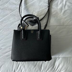 MCM top handle bag with crossbody strap